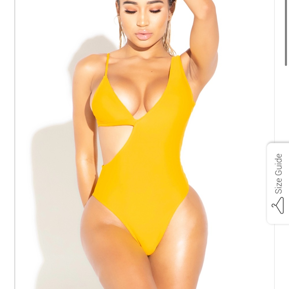 Yellow One piece bathing suit